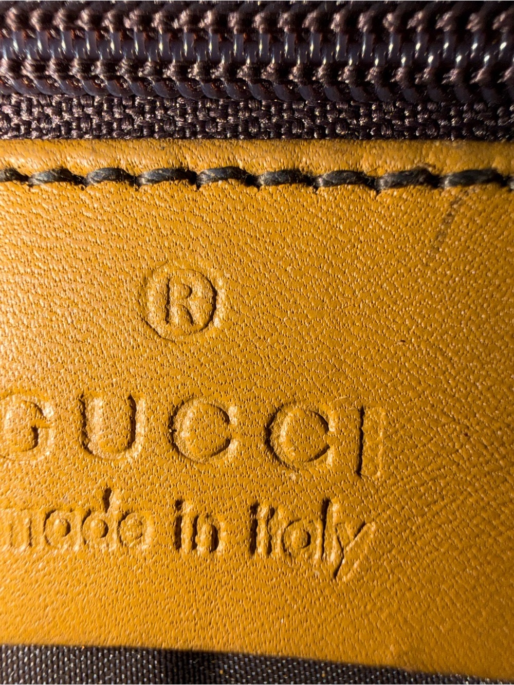 Gucci Men’s Yellow-Tan Leather Wallet with Debossed Logo